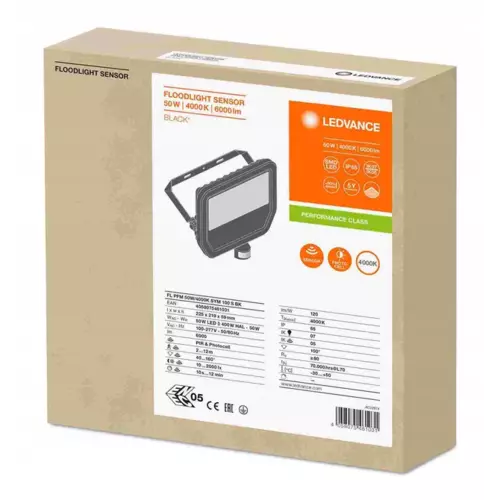 Naświetlacz FLOODLIGHT LED z czujnikiem ruchu 50W LEDVANCE 4058075461031 4