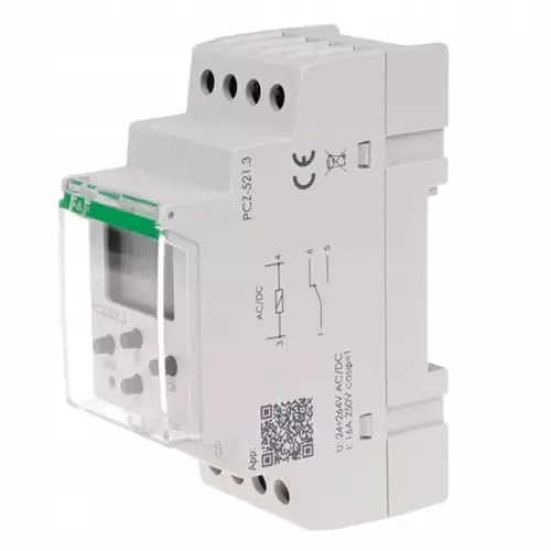 Zegar sterujący cyfrowy 16A tygodniowy jednokanałowy NFC 24-/DC | PCZ-521 4