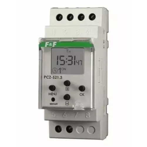 Zegar sterujący cyfrowy 16A tygodniowy jednokanałowy NFC 24-/DC | PCZ-521 5