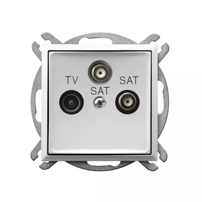 Gniazdo RTV-SAT z dwoma wyjściami SAT biały | OSPEL | ARIA | GPA-U2S/m/00 1