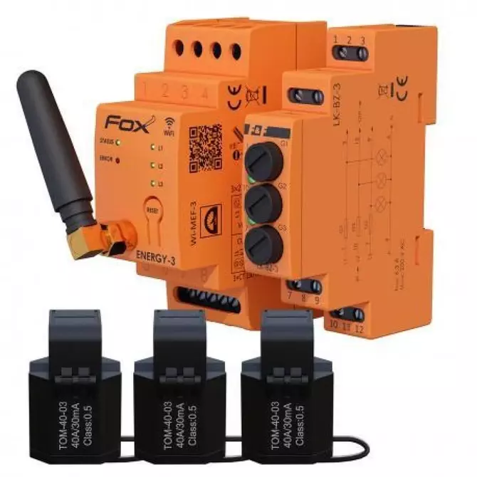 Zestaw monitor licznik zużycia energii WI-MEF-3-40A Wi-Fi | WI-MEF-3-40SET 1