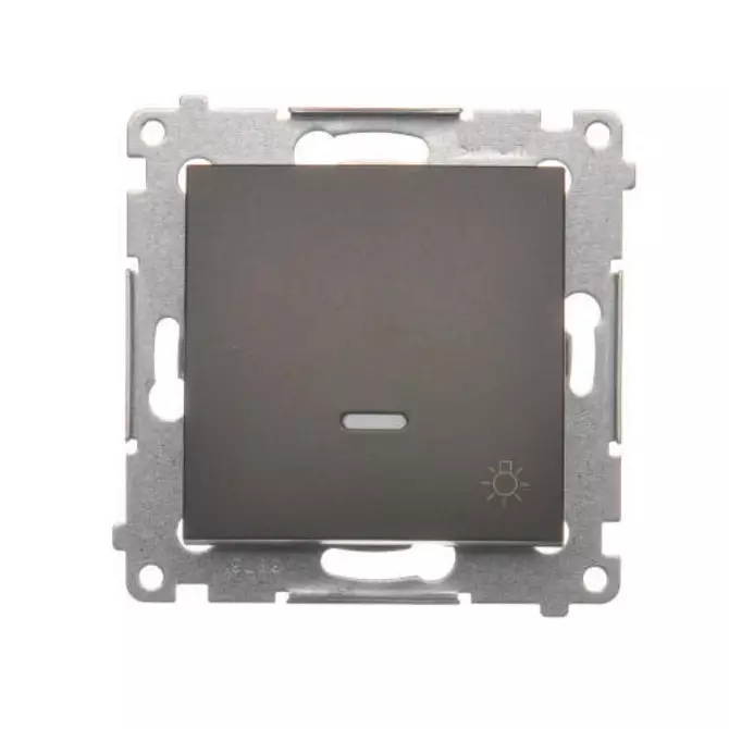 Przycisk /światło/ z podświetleniem LED 16AX 250V brąz mat | DS1AL.01/46 1