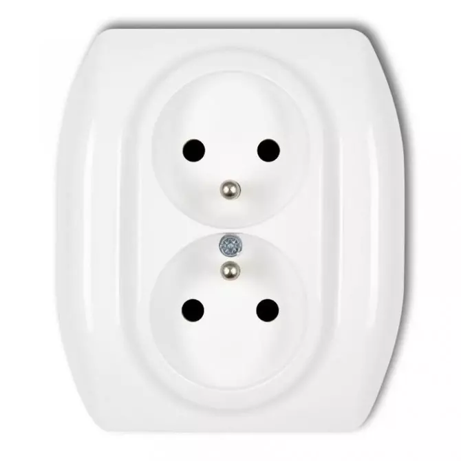 Gniazdo podwójne z/u biały | KARLIK ELEKTROTECHNIK | TREND | GP-2zp 1