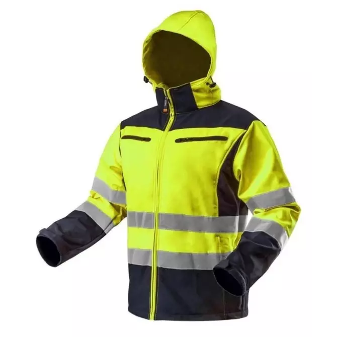 Kurtka robocza ostrzegawcza softshell z kapturem żółta rozmiar S | 81-700-S 1