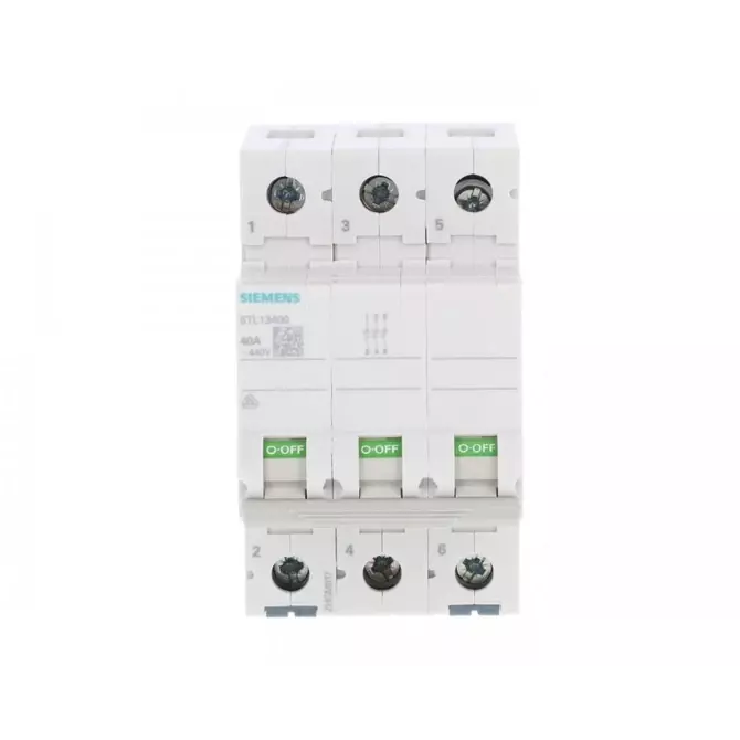 Rozłącznik modułowy 3P 40A 400V | SIEMENS | SENTRON 5TE2 5TL1 | 5TL1340-0 1