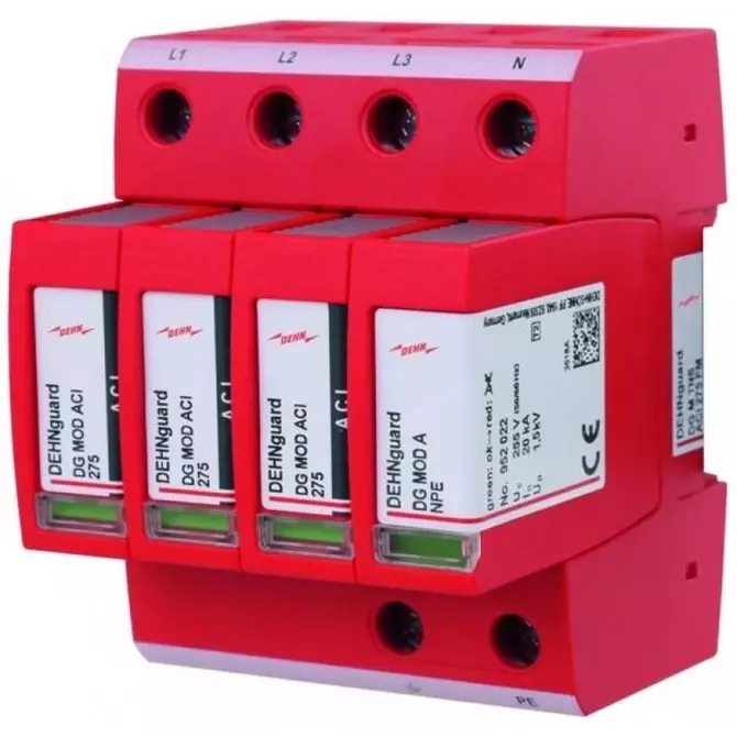 Ogranicznik przepięć Typ T2 20kA 1,5kV 4P sieć TNS M ACI DG M TNS | 952440 1