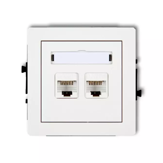 Gniazda komputerowe podwójne 2xRJ45, kat. 5e 8-stykowy biały | DECO | DGK-2 1