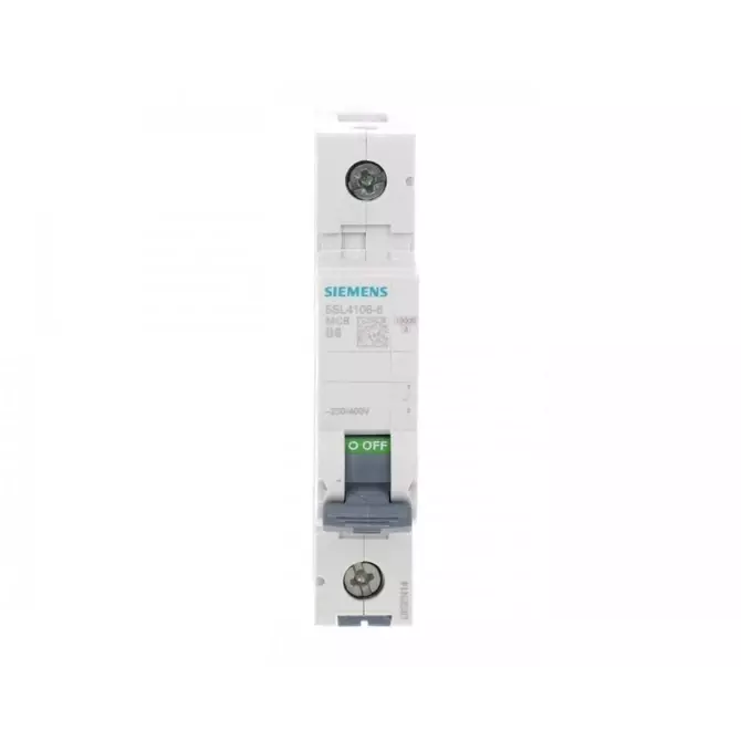 Wyłącznik nadprądowy 1P B 6A 10kA AC | SIEMENS | SENTRON 5SL4 | 5SL4106-6 1