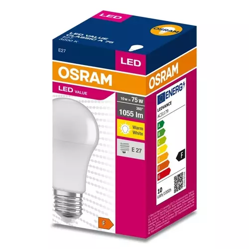 Żarówka LED VALUE CLASSIC A 75 E27 10W 1055lm 3000K 830 FR | 4058075630239 1
