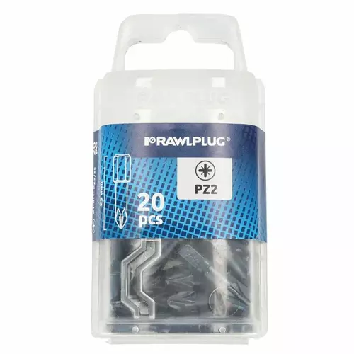 Groty bity PZ2x25mm Pozidriv2 20 szt Torsion Rawlplug RT-BIT-PZ2/25 1