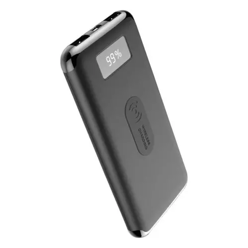 Power Bank 1000 mAh LCD + Bezprzewodowe Ładowanie Indukcyjne Czarny | 8855 1