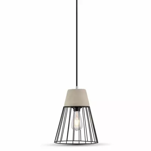 Lampa Wisząca VT-7253 E27 Concrete+Mesh | V-TAC POLAND sp. z o.o. | 3848 1
