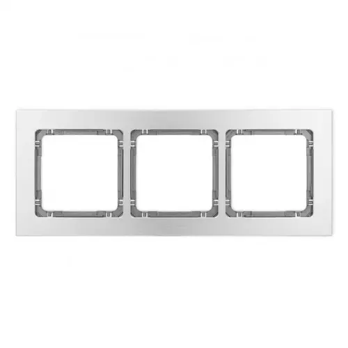 DECO Ramka uniwersalna potrójna aluminium szczotkowane | 7-11-DRA-3 1