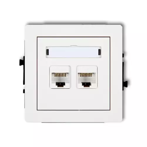 Mechanizm gniazda komputerowego podwójnego 2xRJ45, kat. 5e biały | 25DGK-2 1
