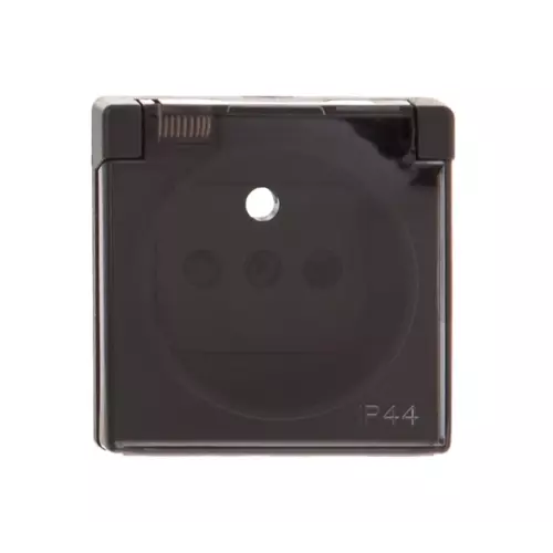 Pokrywa bryzgoszczelna gniazda z/u IP44 z klapką dymną grafit | 82068KD-38 1