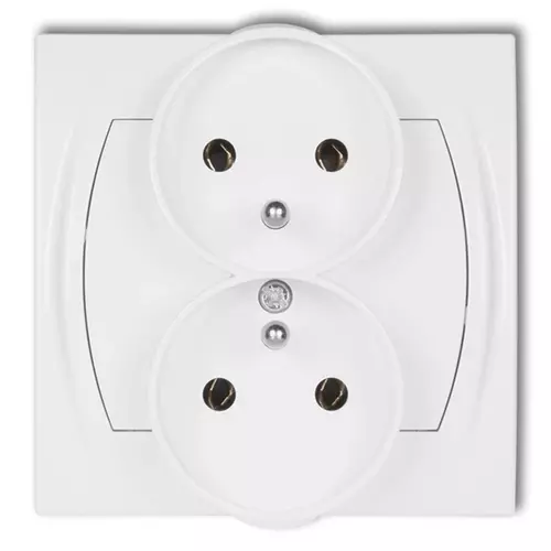 Gniazdo podwójne z/u biały | KARLIK ELEKTROTECHNIK | LOGO | LGPR-2z 1