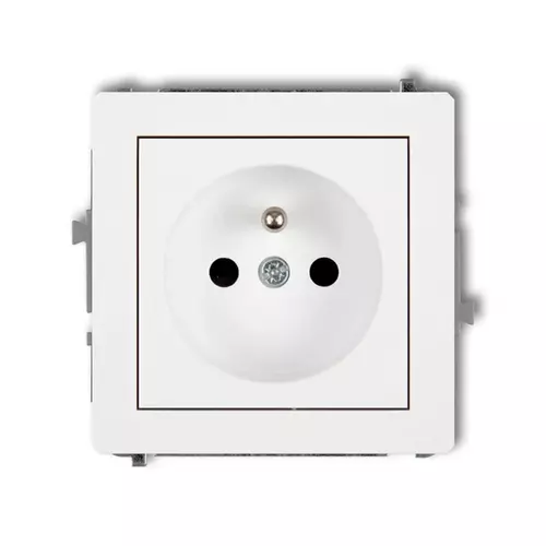 Gniazdo pojedyncze z/u 2P+Z biały | KARLIK ELEKTROTECHNIK | DECO | DGP-1zp 1