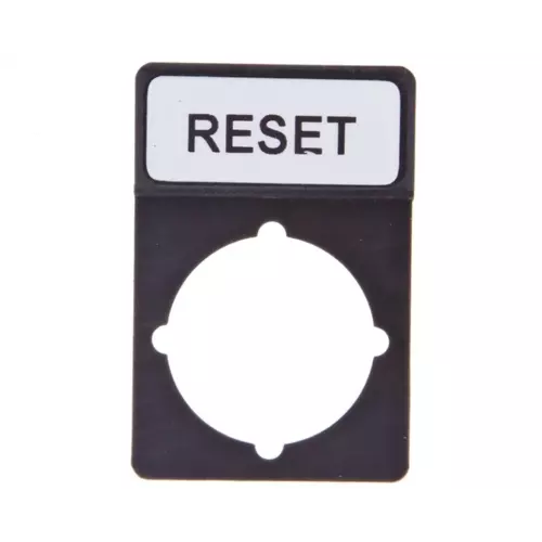Tabliczka opisowa czarna prostokątna RESET | SPAMEL | ST22 | ST22-1901\P07 1