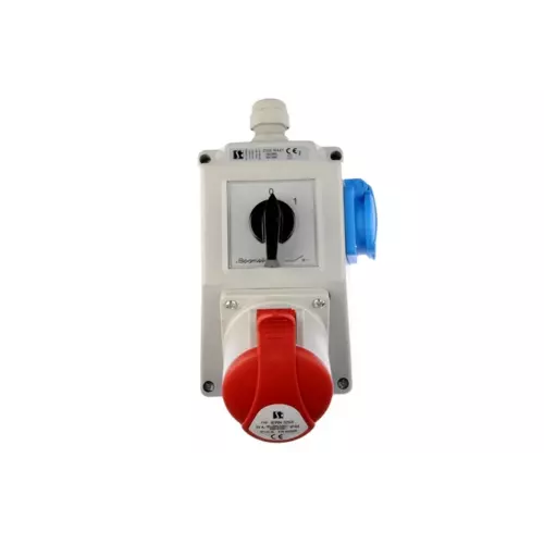 Zestaw instalacyjny z gniazdem 32A 5P+2P+Z czerwony ZI05R441 | ZI05\R441 1