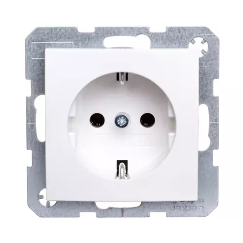 S.1/B.3/B.7 Gniazdo pojedyncze z/u SCHUKO biały | HAGER POLO | 47431909 1