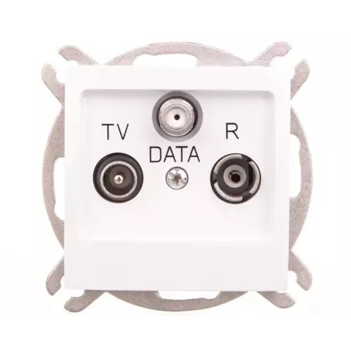 Gniazdo antenowe RTV DATA biały | OSPEL | IMPRESJA | GPA-YD/m/00 1
