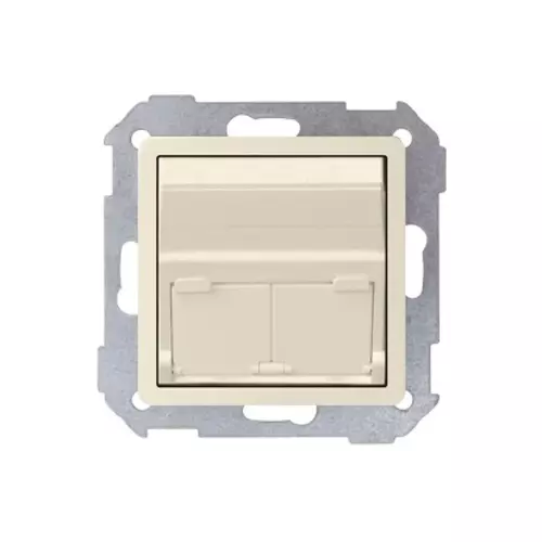 Pokrywa gniazda RJ45 x2 skośna beż | Kontakt-Simon | Simon 82 | 82579-31 1